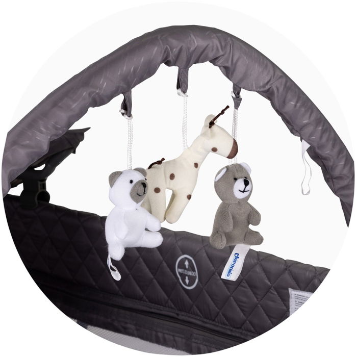 Patut pliabil cu saltea de infasat Chipolino Luna cloud [3]