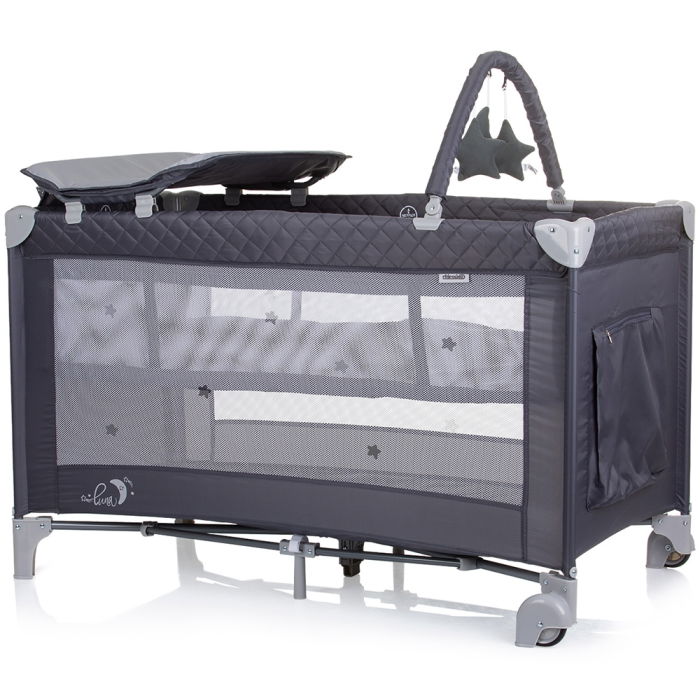 Patut pliabil cu saltea de infasat Chipolino Luna granite [2]