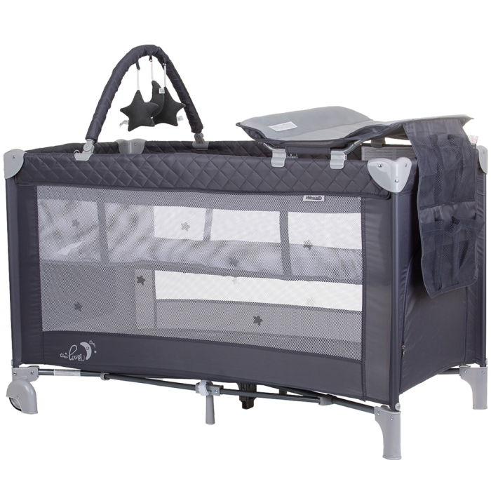 Patut pliabil cu saltea de infasat Chipolino Luna granite [1]