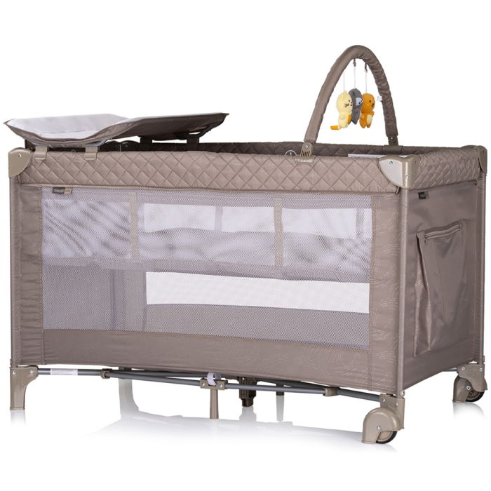 Patut pliabil cu saltea de infasat Chipolino Luna tiramisu [2]