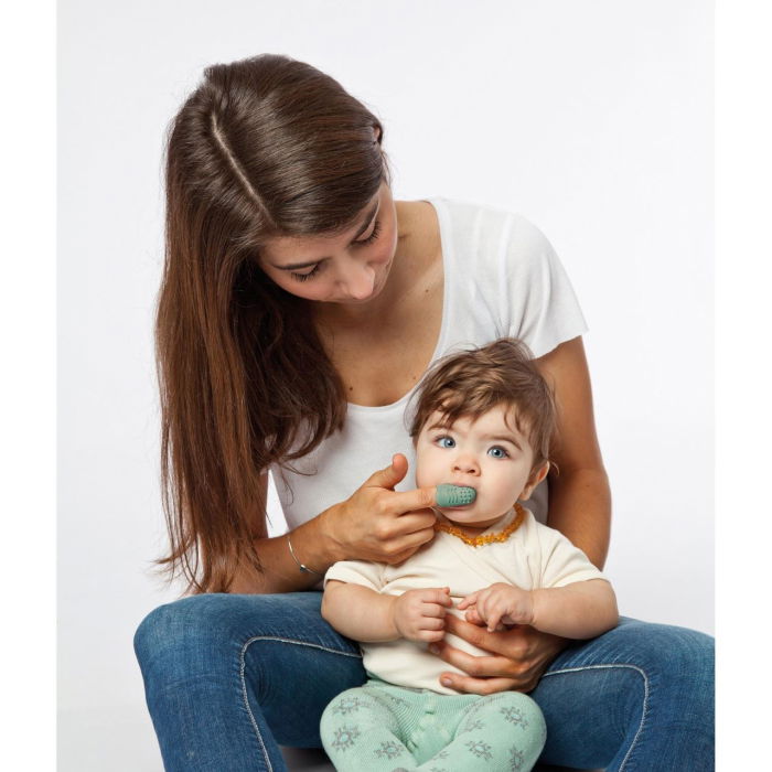 Periuta de dinti pentru bebelusi, din cauciuc natural, pentru folosire pe deget, Gruenspecht 687-00 [3]