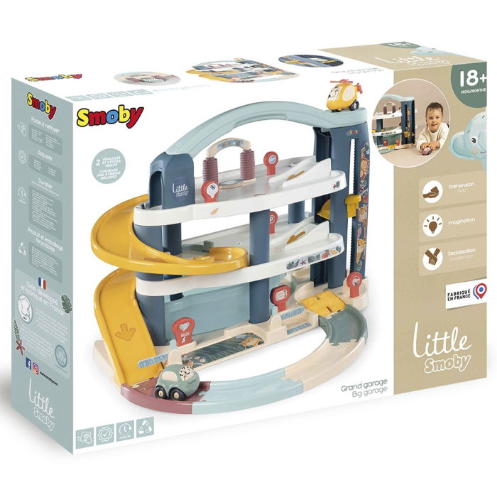 Pista de masini Smoby Big Garage cu masinuta si elicopter [9]