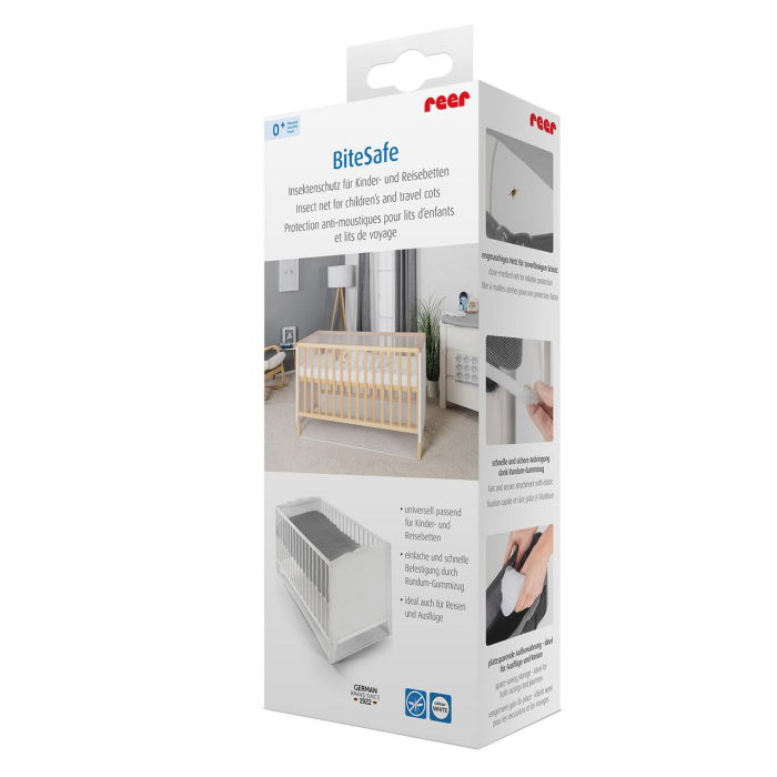 Plasa de insecte pentru patut copii si patut de calatorie, protectie tantari, 0+ luni, alba, Reer BiteSafe 87040 [2]