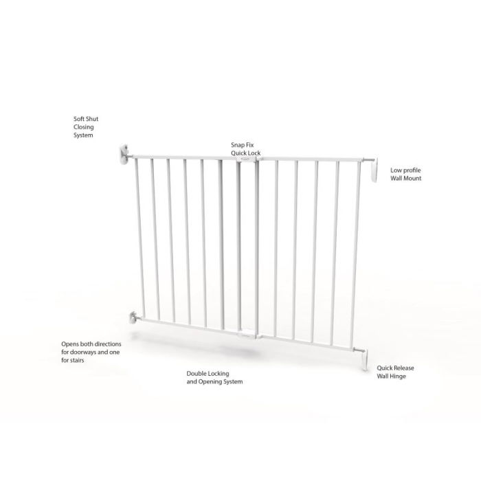 Poarta de siguranta extensibila Noma, 62–102 cm, metal alb, N93361 [7]