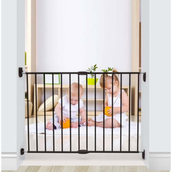 Poarta de siguranta extensibila Noma, 62 – 102 cm, metal negru, N93330 [1]