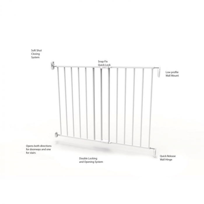 Poarta de siguranta extensibila pentru copii, Noma, 62–102 cm, metal alb [7]