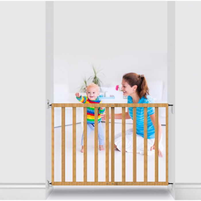 Poarta de siguranta pentru copii  extensibila Noma, 64 – 100 cm, lemn natur [3]