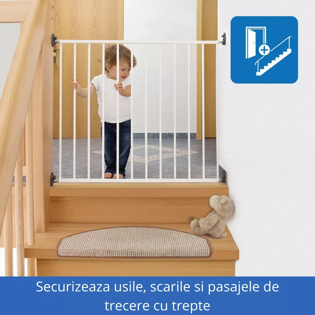 Poarta siguranta copii, cu montaj pe perete, Simple Lock, Reer [2]