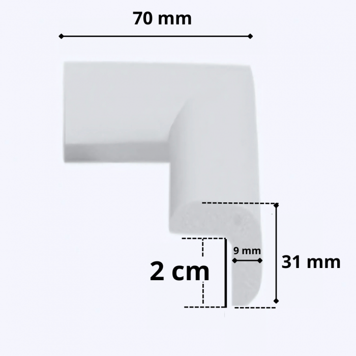 Protectie Colturi Mobila Copii Set 4buc Spuma Lemn Alb [3]