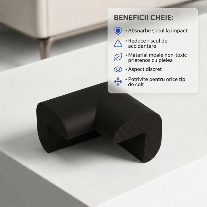 Protectie colturi mobilier, negru [12]