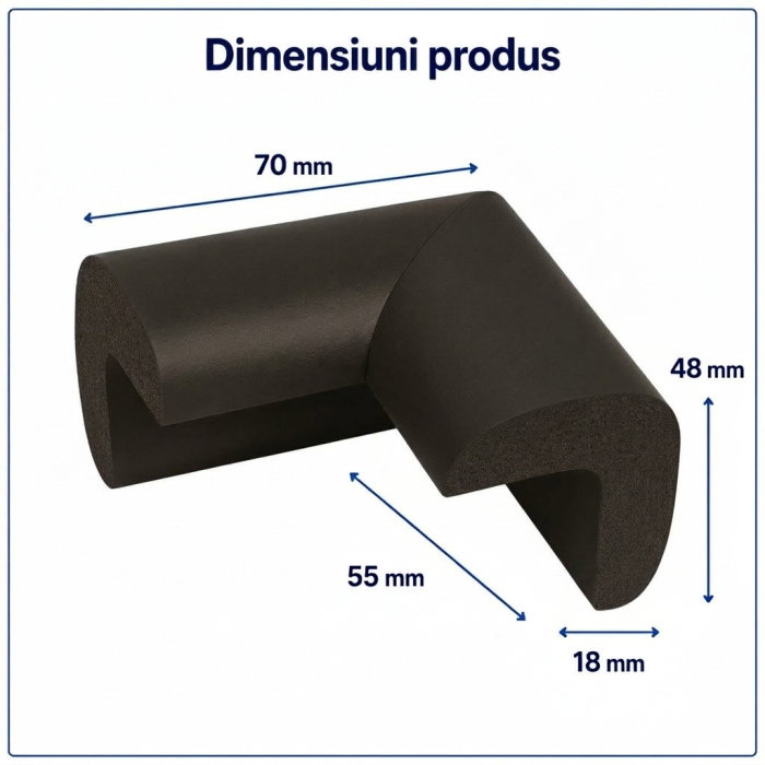 Protectie colturi mobilier, negru [1]
