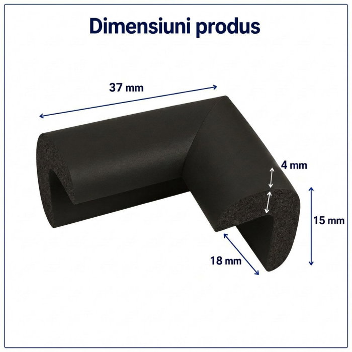 Protectie colturi mobilier, negru [3]