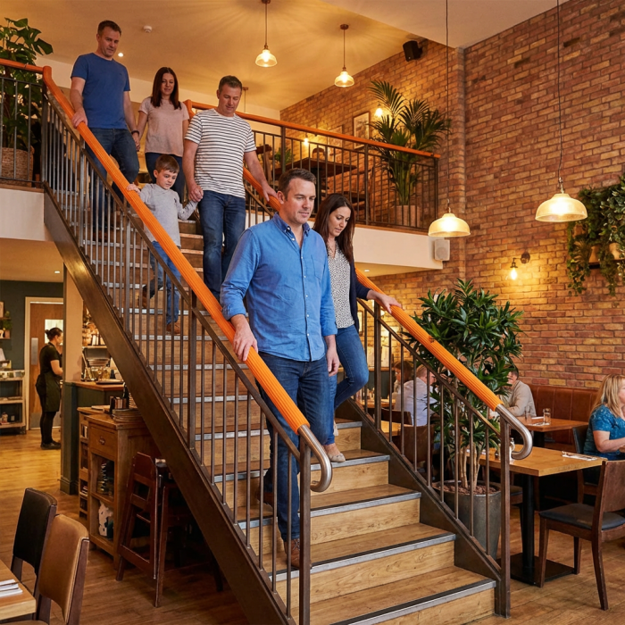 Protectie maner pentru balustrada, antialunecare, din cauciuc, portocaliu, 90cm [6]