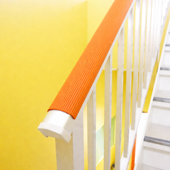 Protectie maner pentru balustrada, antialunecare, din cauciuc, portocaliu, 90cm [3]
