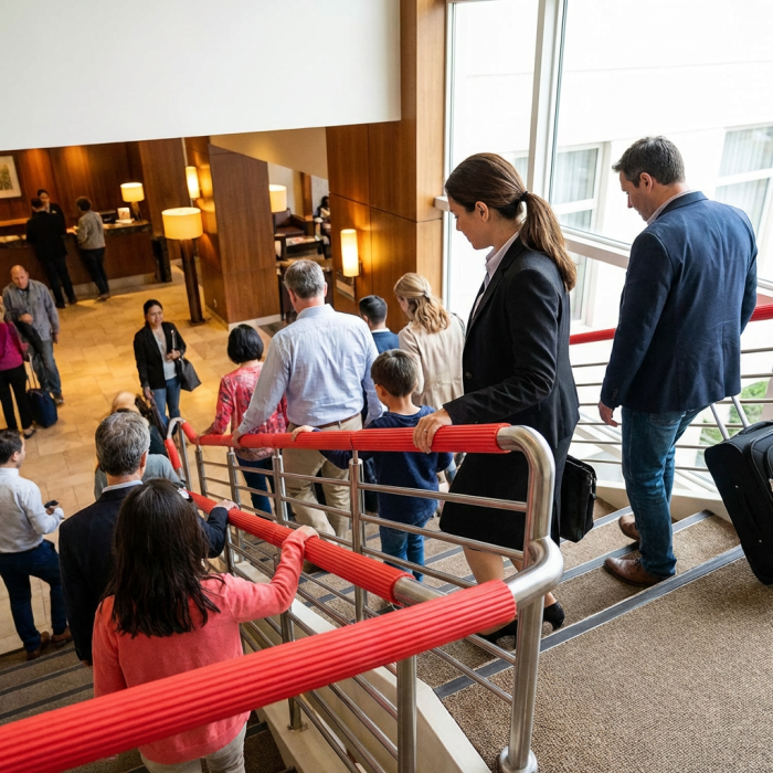 Protectie maner pentru balustrada, antialunecare, din cauciuc, rosu, 90cm [5]