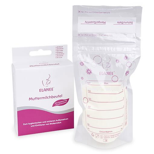Pungi depozitare lapte matern la congelator, 180 ml, gradate, transparente, 20 bucati, ELANEE 711-00 [1]