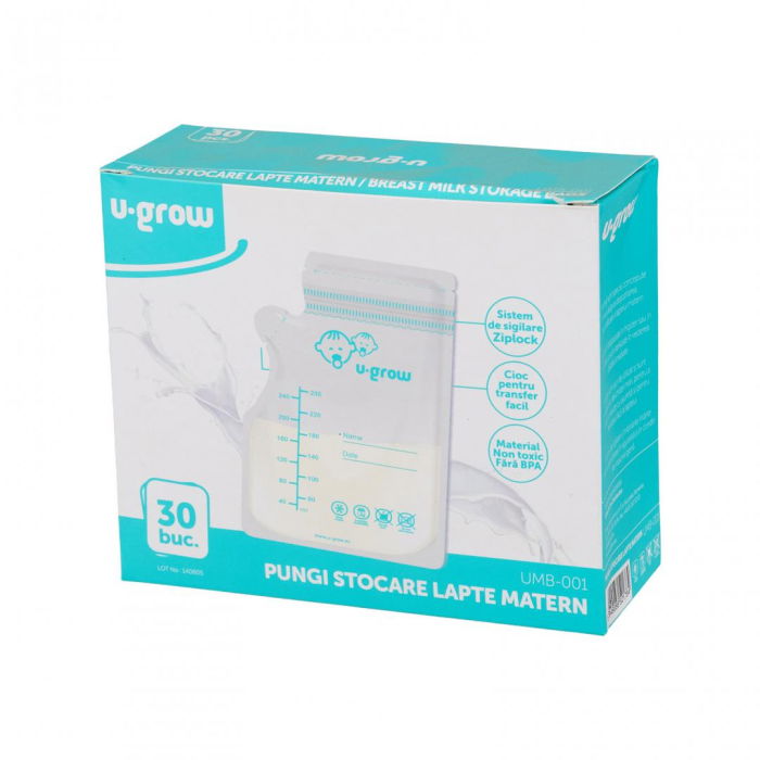 Pungi stocare lapte matern 30buc UMB-001, U-Grow [2]