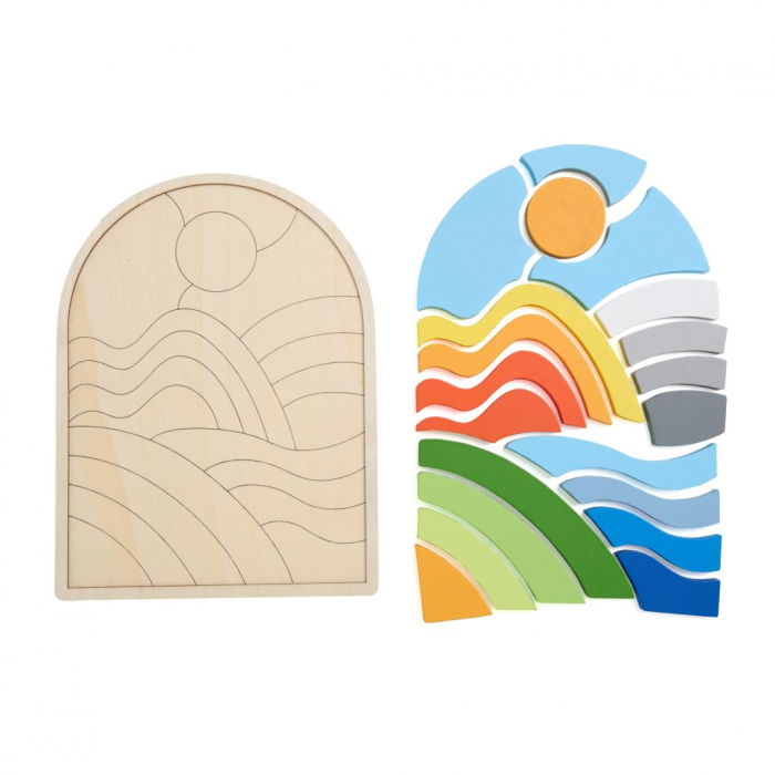 PUZZLE CURCUBEU DIN LEMN, 21 DE PIESE, MOMKI [1]