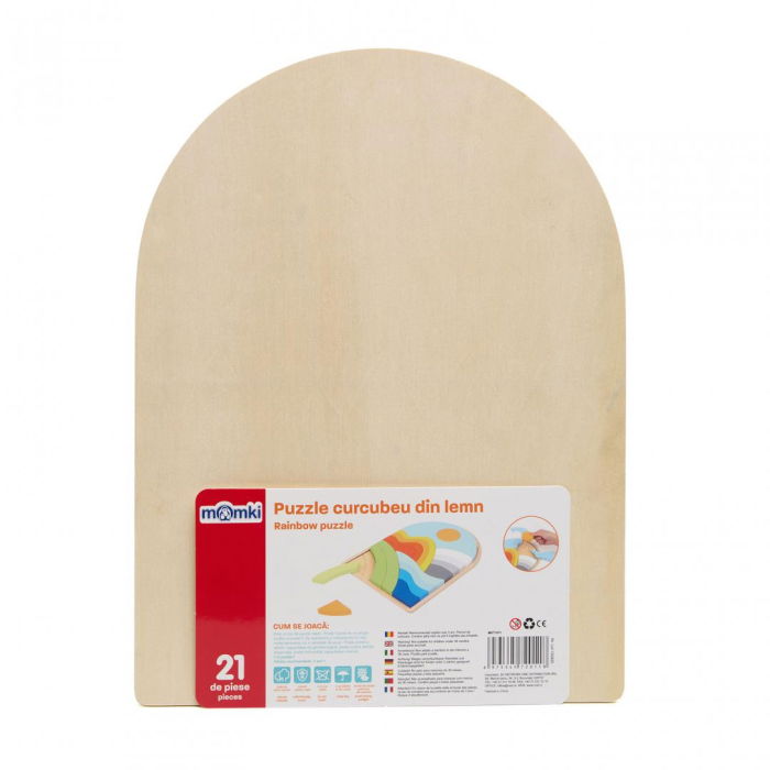 PUZZLE CURCUBEU DIN LEMN, 21 DE PIESE, MOMKI [3]