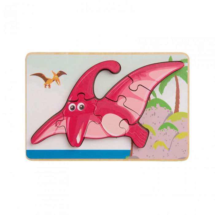 PUZZLE DIN LEMN PTERODACTIL, 8 PIESE, MOMKI [1]