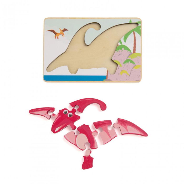 PUZZLE DIN LEMN PTERODACTIL, 8 PIESE, MOMKI [2]