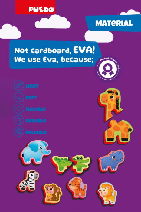 PUZZLE DIN SPUMA EVA,  ANIMALELE DIN SAFARI, PUEDO [3]
