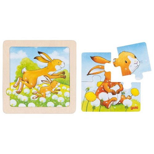 Puzzle Educativ Lemn 2 in 1 Copii 1 an+ Set 4 Buc Animalute [3]
