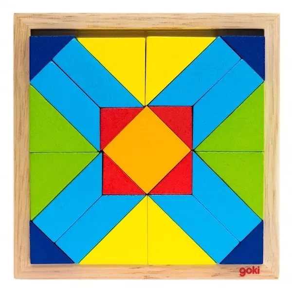 Puzzle lemn copii, 2 in 1, din lemn, Goki [2]