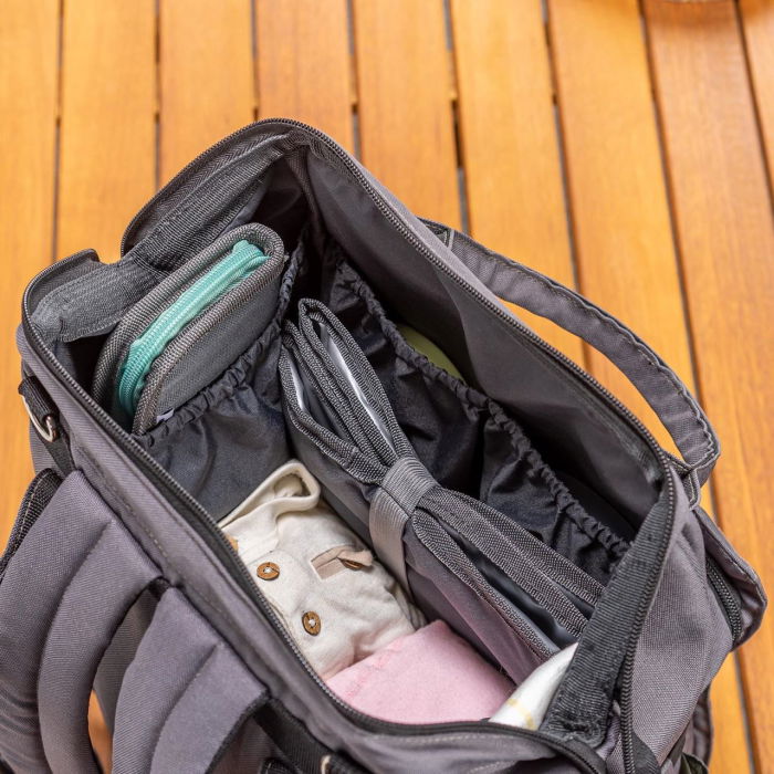 Rucsac multifunctional cu aleza pentru schimbat scutecul bebelusului, din plastic reciclat, Reer Growing Backpack 84221 [5]