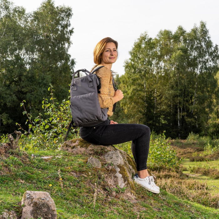 Rucsac multifunctional cu aleza pentru schimbat scutecul bebelusului, din plastic reciclat, Reer Growing Backpack 84221 [12]