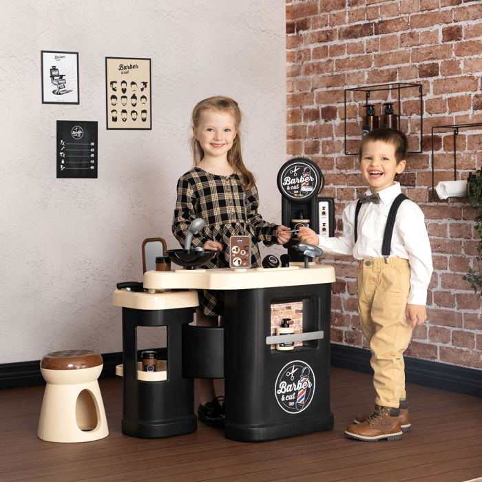 Salon coafura pentru copii Smoby Barber Shop, Barber and Cut negru [2]