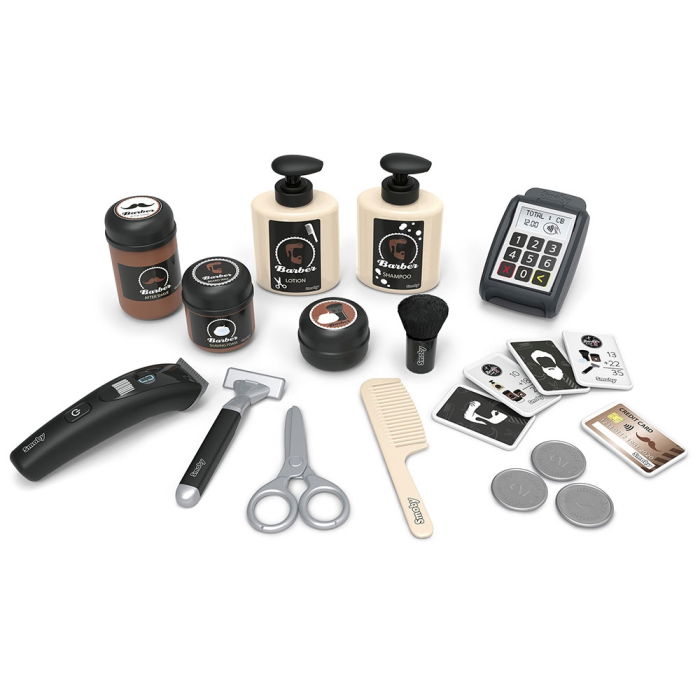 Salon coafura pentru copii Smoby Barber Shop, Barber and Cut negru [5]