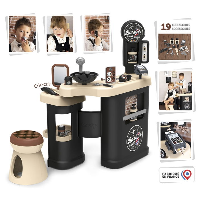 Salon coafura pentru copii Smoby Barber Shop, Barber and Cut negru [4]