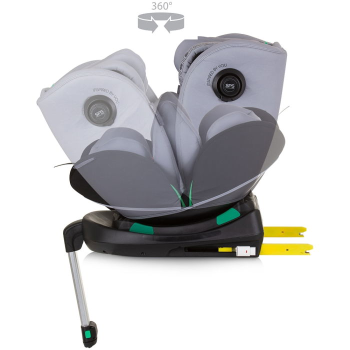 Scaun auto Chipolino Olympus I-Size 40-150 cm ash grey cu sistem Isofix [6]