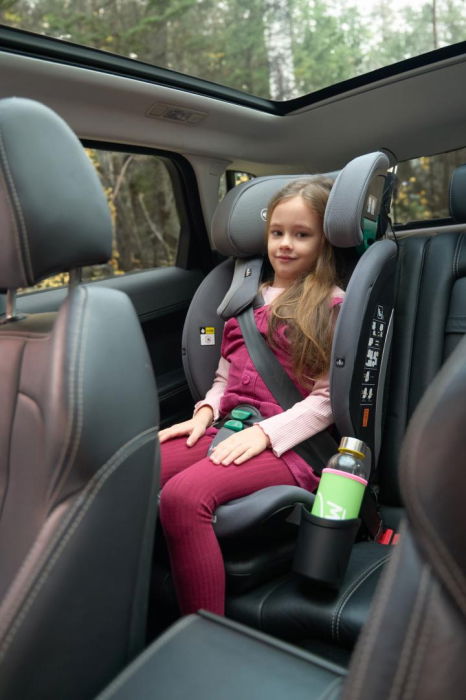 Scaun auto I-size U-Grow Goldfix Plus, isofix, 76-150 cm (9-36 kg), boxa bluetooth, gri [13]