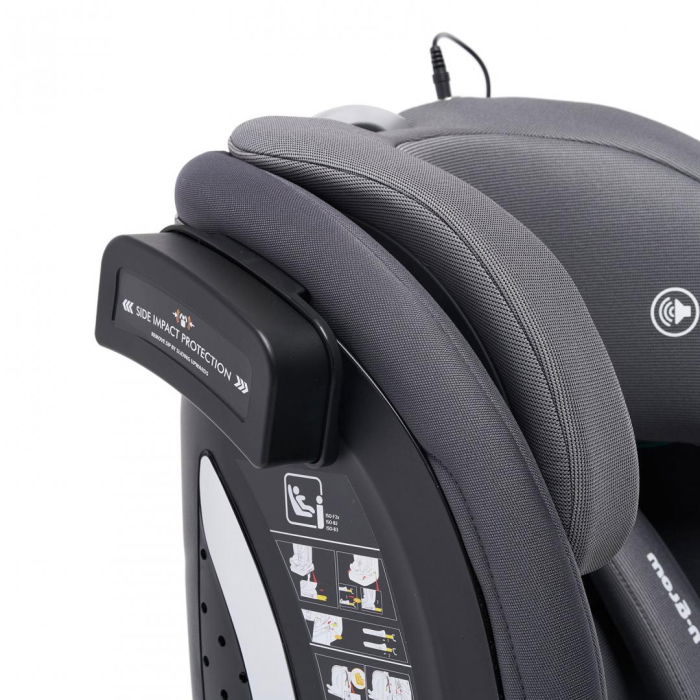 Scaun auto I-size U-Grow Goldfix Plus, isofix, 76-150 cm (9-36 kg), boxa bluetooth, gri [10]