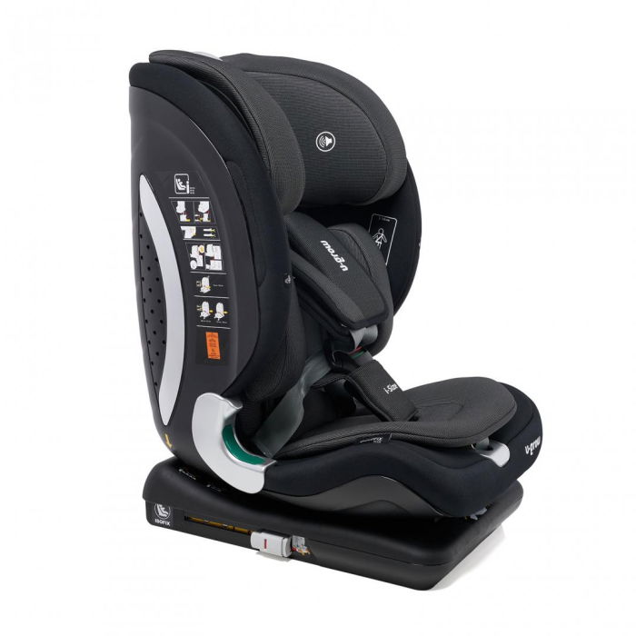 Scaun auto I-size U-Grow Goldfix Plus, isofix, 76-150 cm (9-36 kg), boxa bluetooth , negru [2]