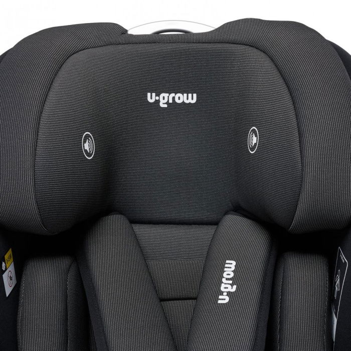 Scaun auto I-size U-Grow Goldfix Plus, isofix, 76-150 cm (9-36 kg), boxa bluetooth , negru [11]