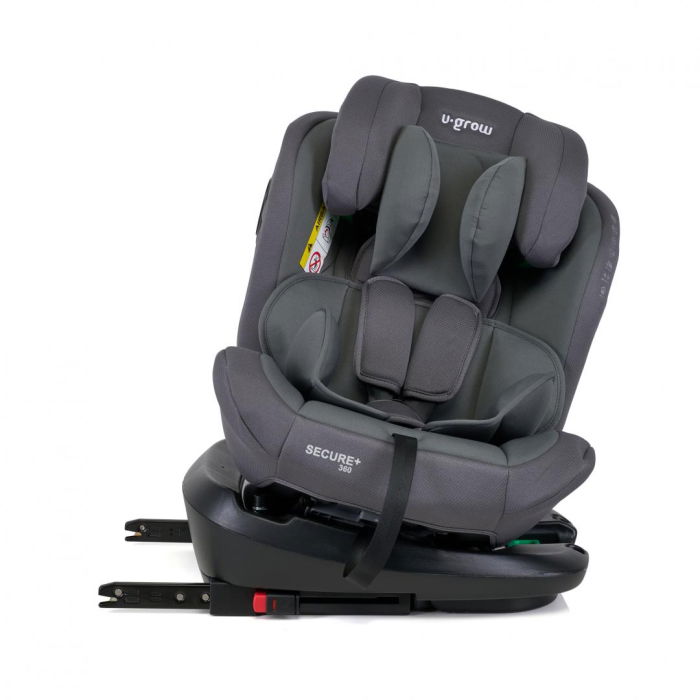 Scaun auto U-Grow Secure+ 40-150 cm , 360 grade ,  4 pozitii de ajustare pe spate , 10 pozitii de ajustare a tetierei pe inaltime, gri, U-Grow [5]