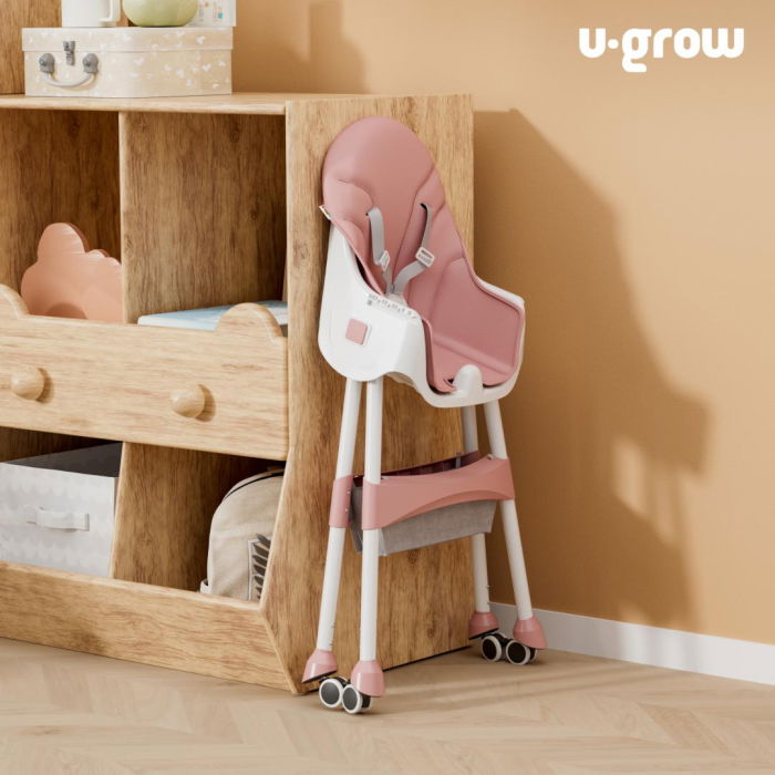 Scaun de masa 2 in 1, pliabil, roz, U-Grow [4]