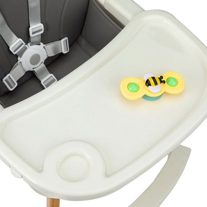 Scaun de masa copii Momi Reki, Piele ecologica, Gri [5]