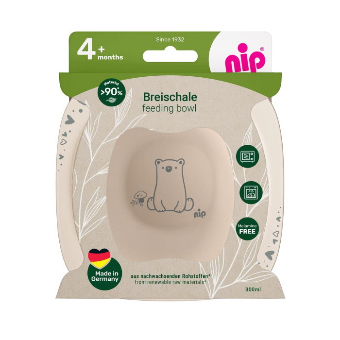Set 2 castroane nip® Green pentru mancarea copiilor cu motive gravate laser, din materiale naturale regenerabile, fara BPA, fara melamina, lavabile in masina de spalat vase, Made in Germany, 4+ luni, [5]