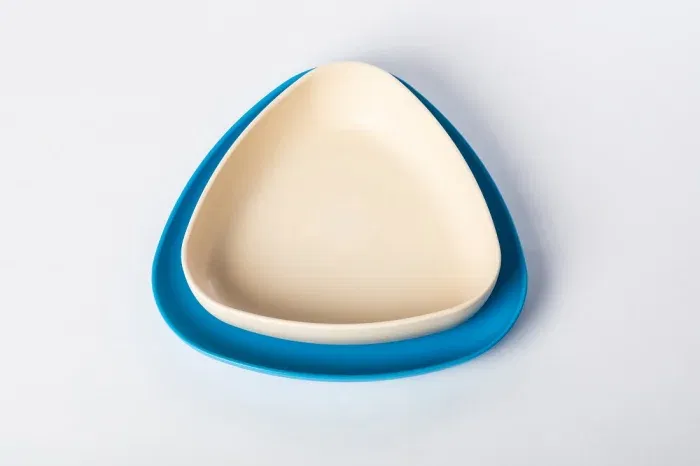 Set 2 farfurii, eKoala, BIOplastic, Alb / Albastru [1]