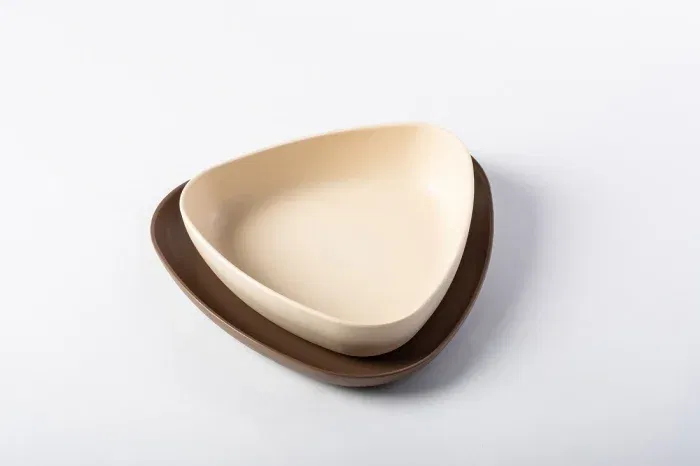 Set 2 farfurii, eKoala, BIOplastic, Alb / Maro [3]