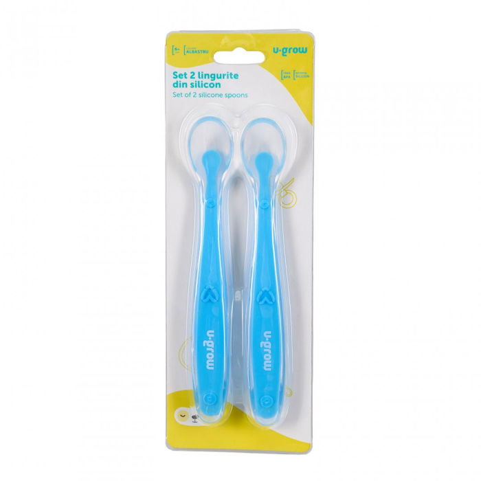 Set 2 lingurite silicon , light blue, U-Grow [3]