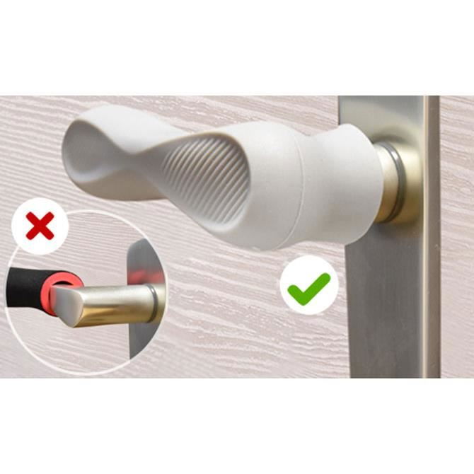 Set 2 protectii clanta usa, din silicon, acoperire completa, Reer HandleGuard 70071 [5]