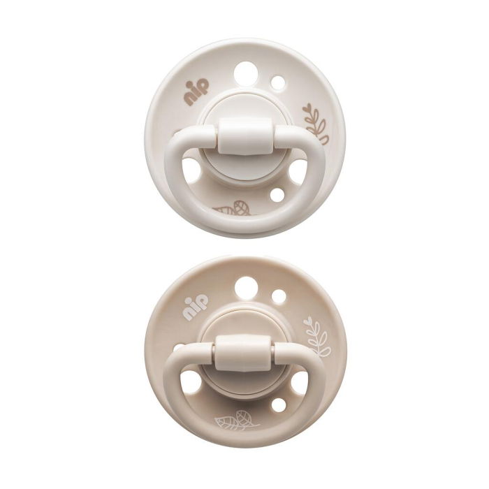 Set 2 suzete Cherry Green cu tetina din latex natural, forma rotunda, cu inel, 0-6 luni, nip 38733 [2]