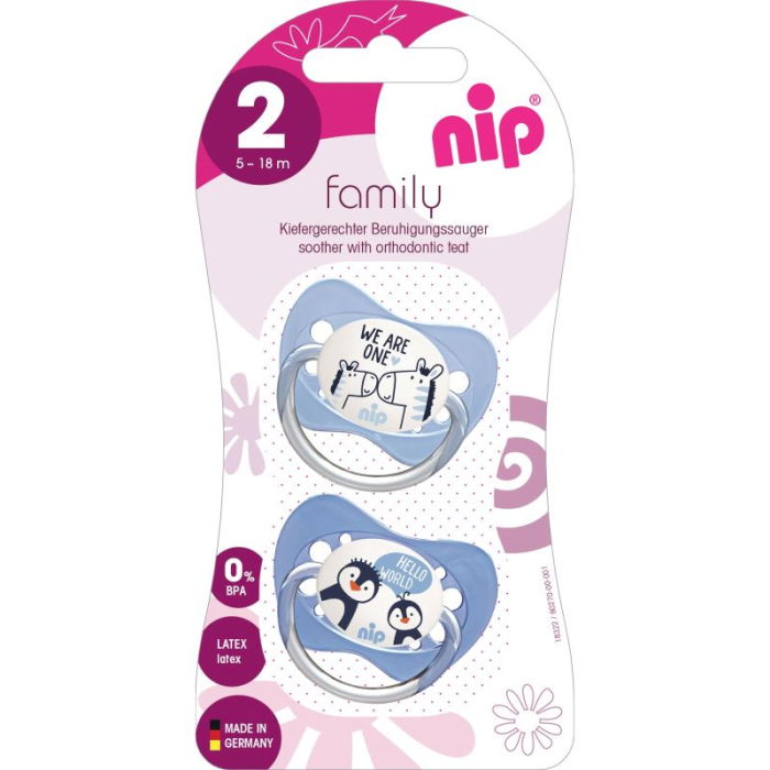 Set 2 suzete Family cu tetina din latex natural, forma anatomica, tetina ortodontica, cu inel, 5-18 luni, nip 31001 [15]