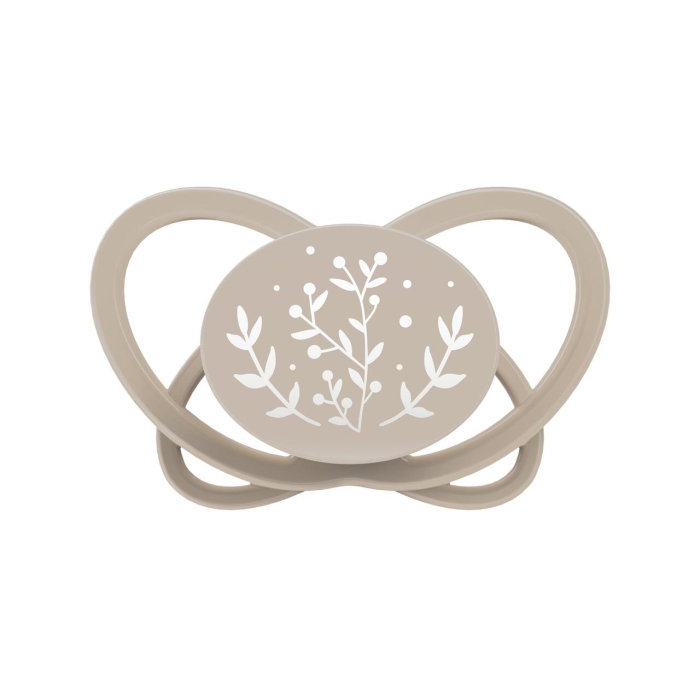 Set 2 suzete nip My Butterfly cu tetina ortodontica din silicon, forma simetrica, din materiale naturale regenerabile, fara BPA, cutie de transport si sterilizare, 5-18 luni, maro, nip My Butterfly Gr [2]