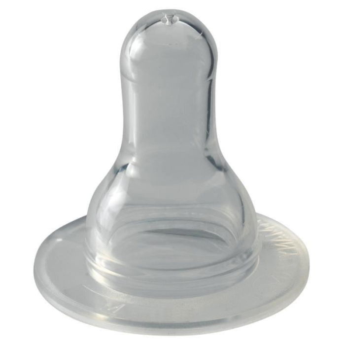 Set 2 tetine Cherry din silicon moale, forma rotunda, pentru biberoane standard, debit mediu (M), de la 0 luni, nip 93004 [1]